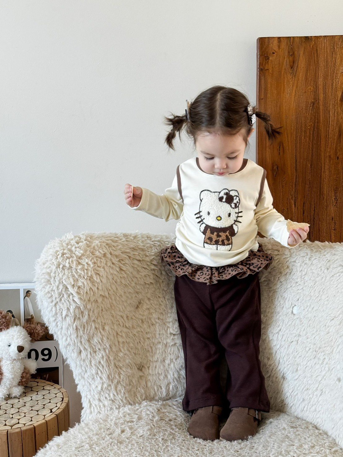 Kitty豹紋街上衣休閒褲