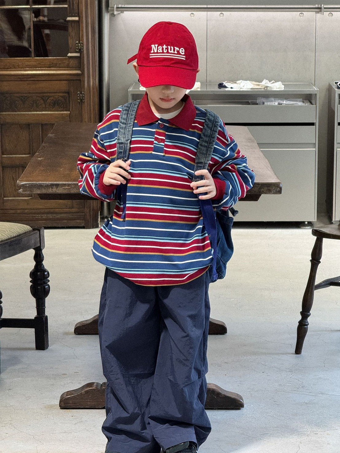 秋季復古條紋POLO衫