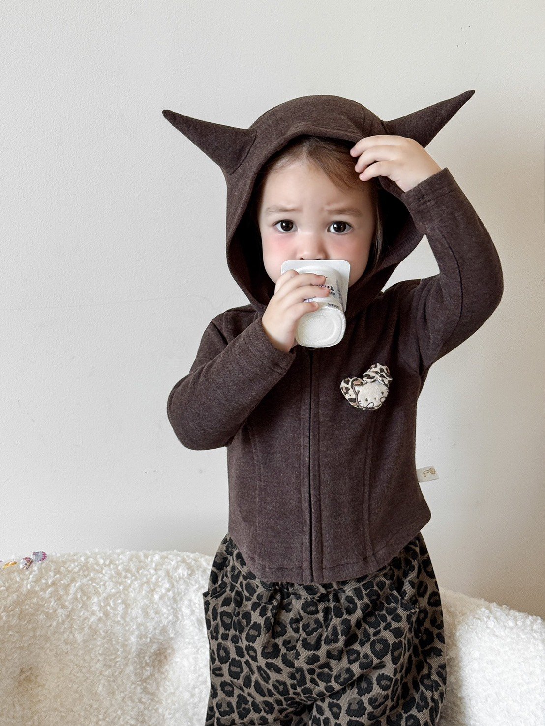 Kitty小惡魔外套/豹紋休閒褲