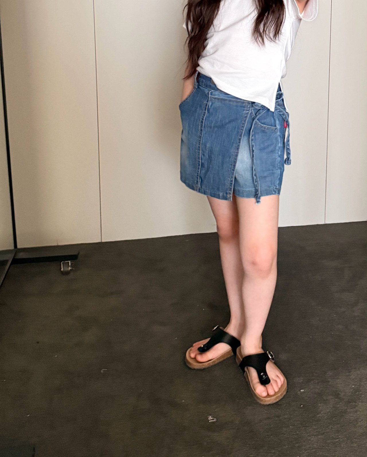 042106刷色牛仔褲裙