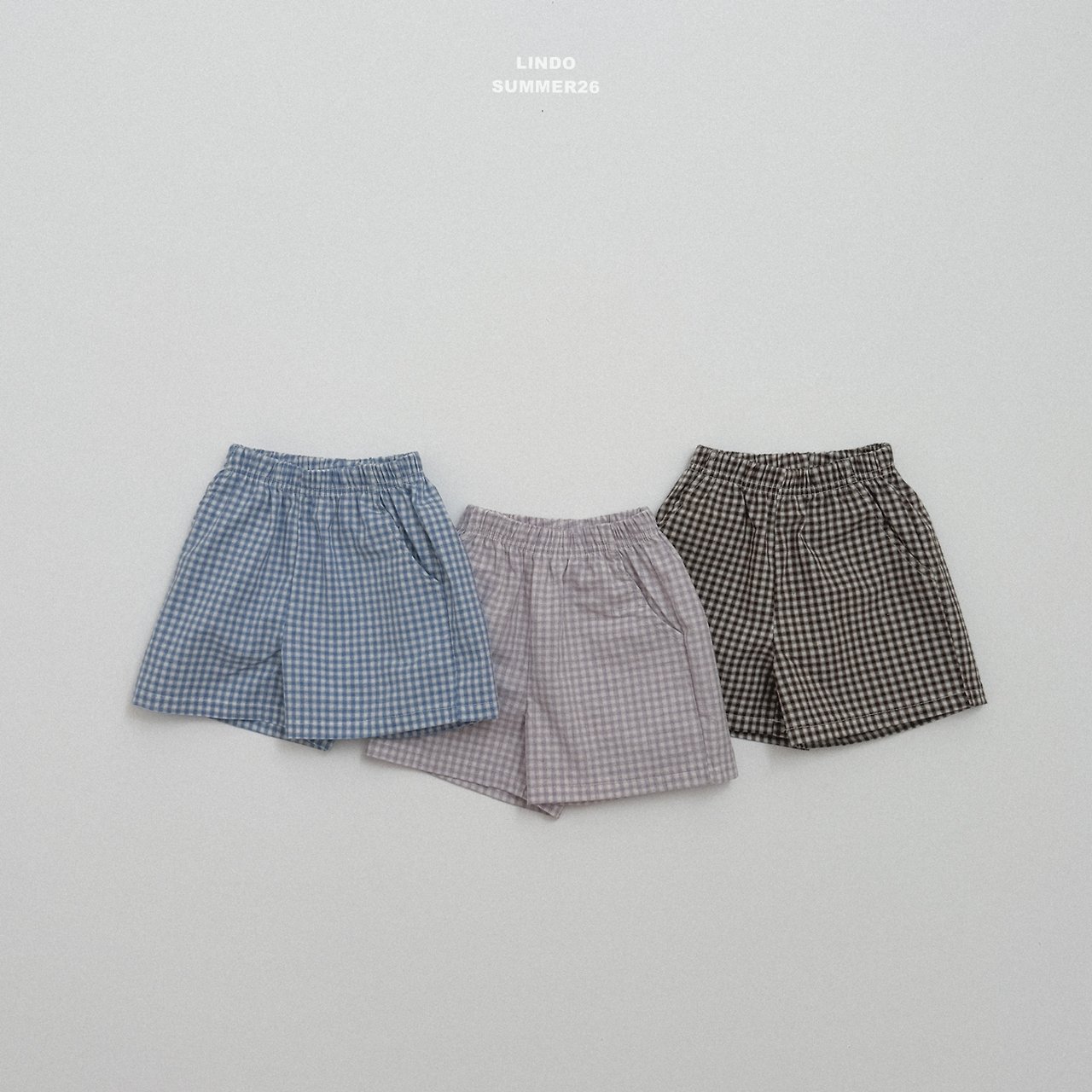 050923格子短褲(三色)