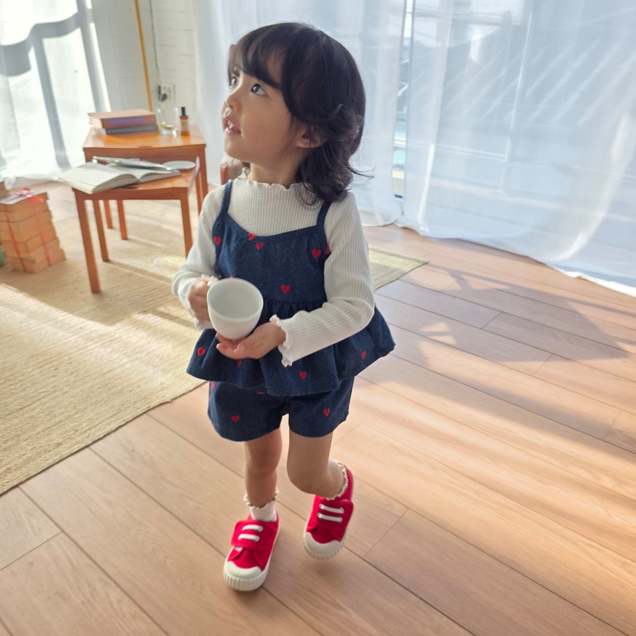 11204愛心牛仔套裝