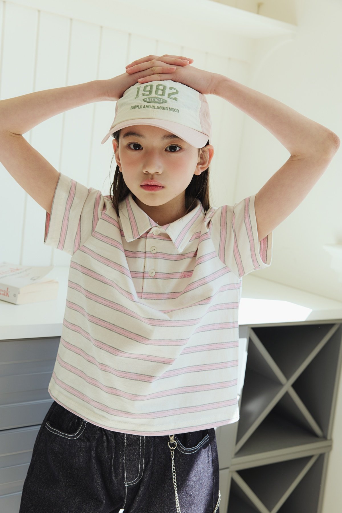 032402翻領條紋上衣(兩色)