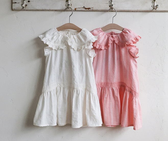 032343荷葉翻領連身裙(兩色)