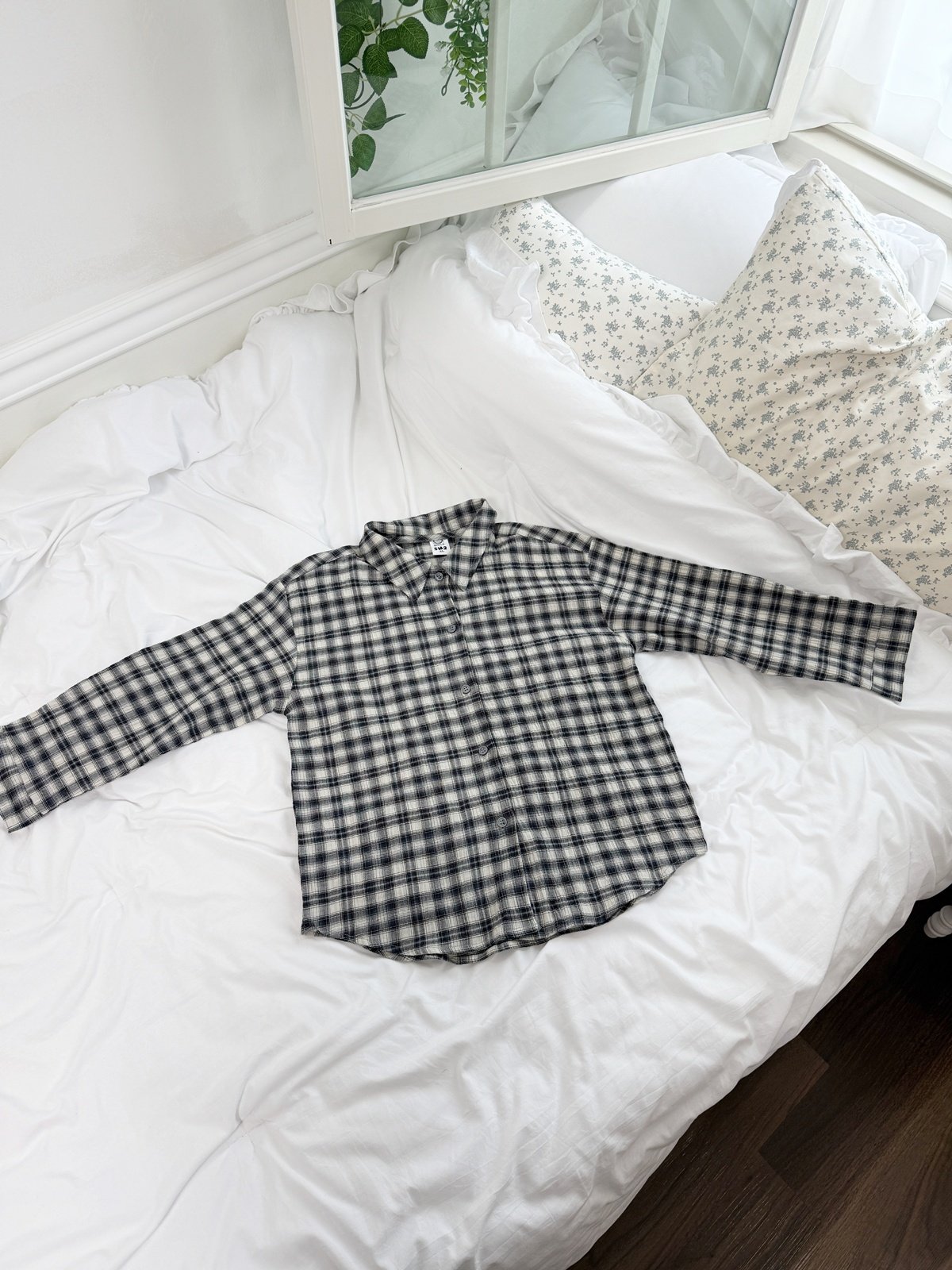 032430翻領格子外套B