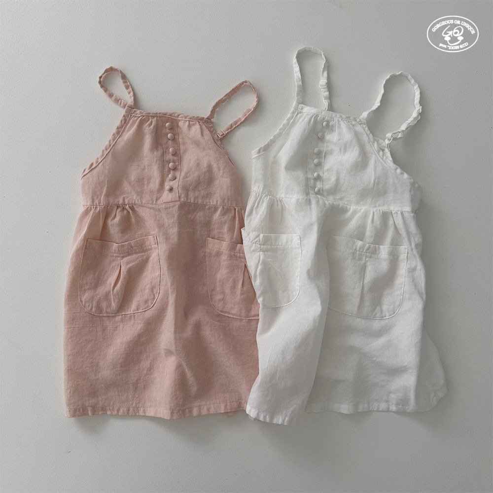 041639細肩口袋連身裙(兩色)