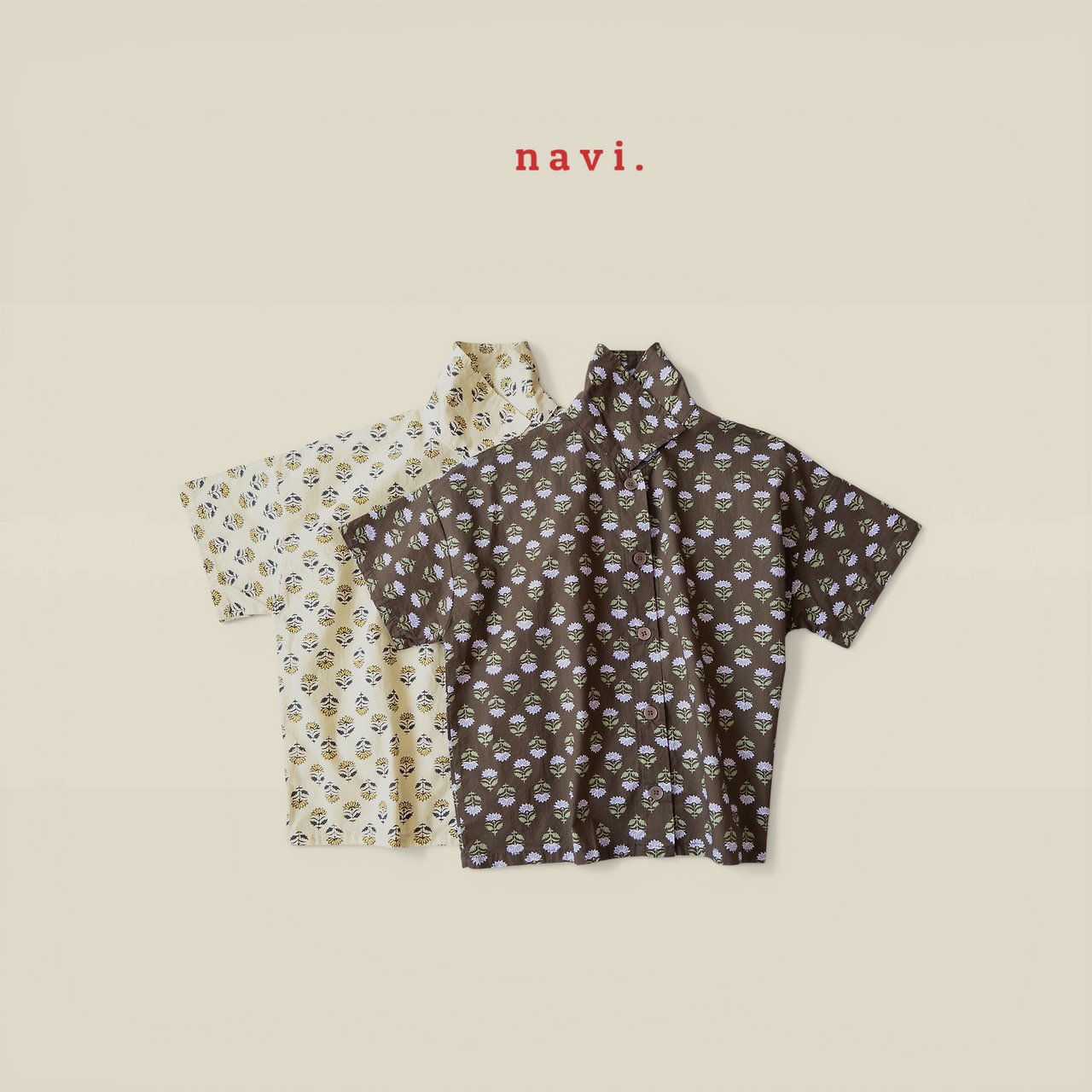 041516翻領花上衣(兩色)