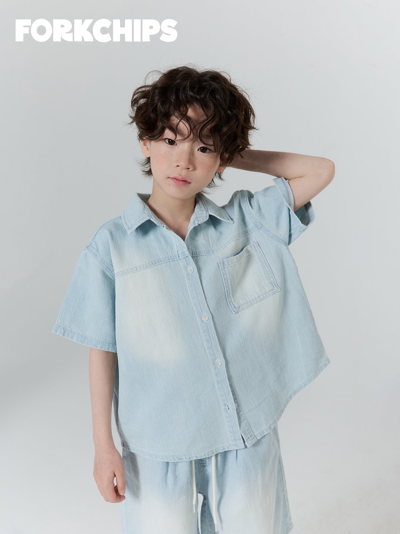 042033翻領刷色上衣(兩色)