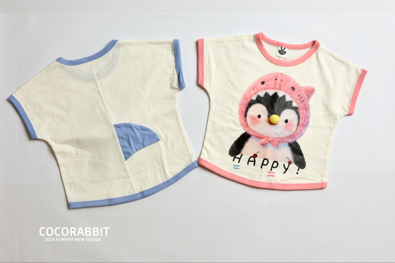 041334鯊魚企鵝上衣(兩色)