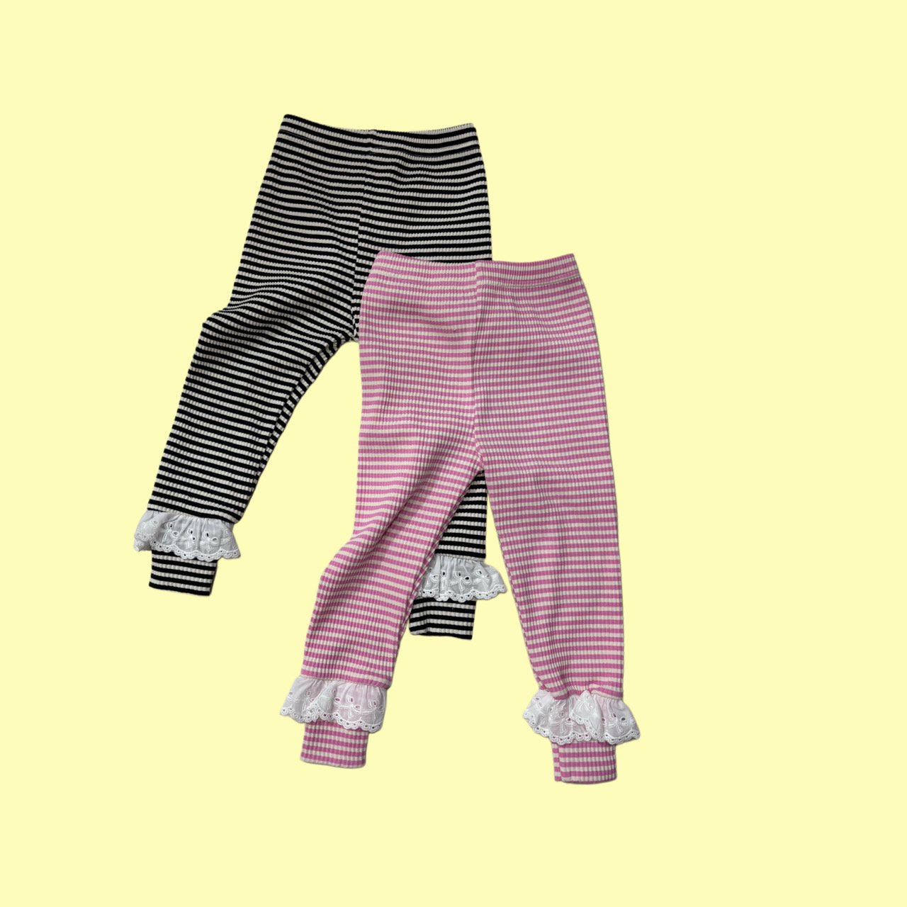 53015條紋花邊褲(兩色)