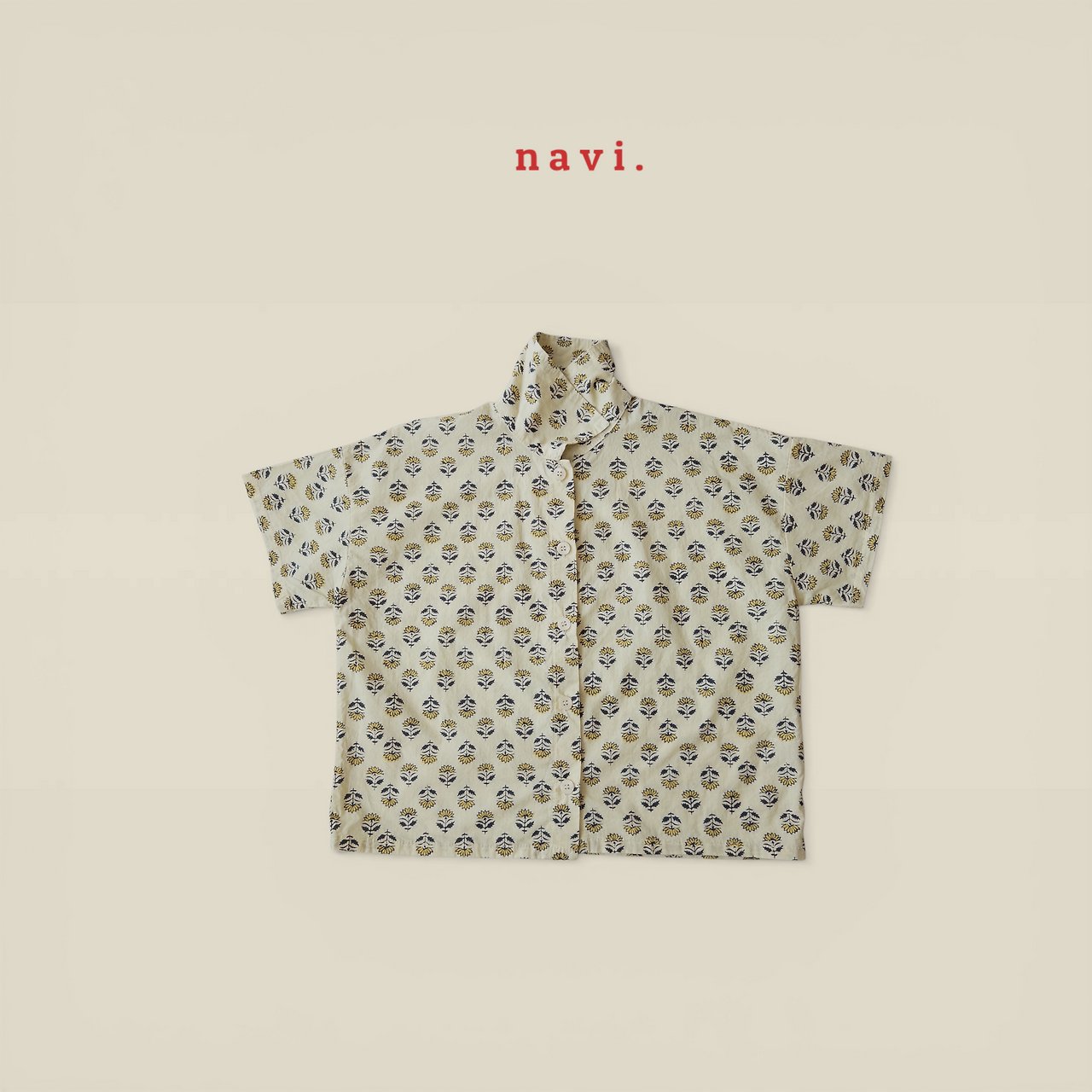 041516翻領花上衣(兩色)