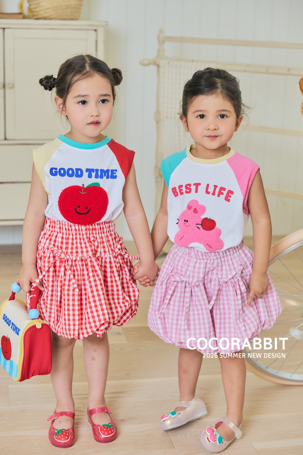 041344貓咪兔子蘋果背心(三色)