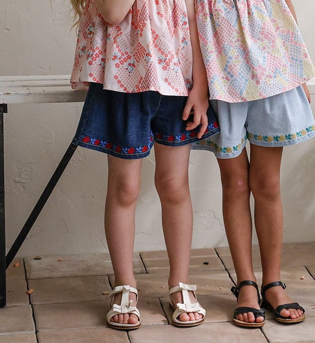 032324小花牛仔短褲(兩色)