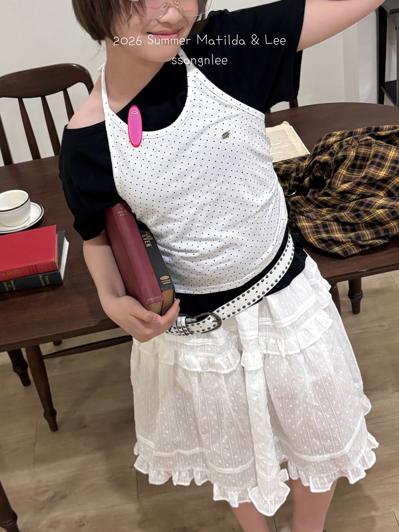 042835點點上衣背心組(兩色)