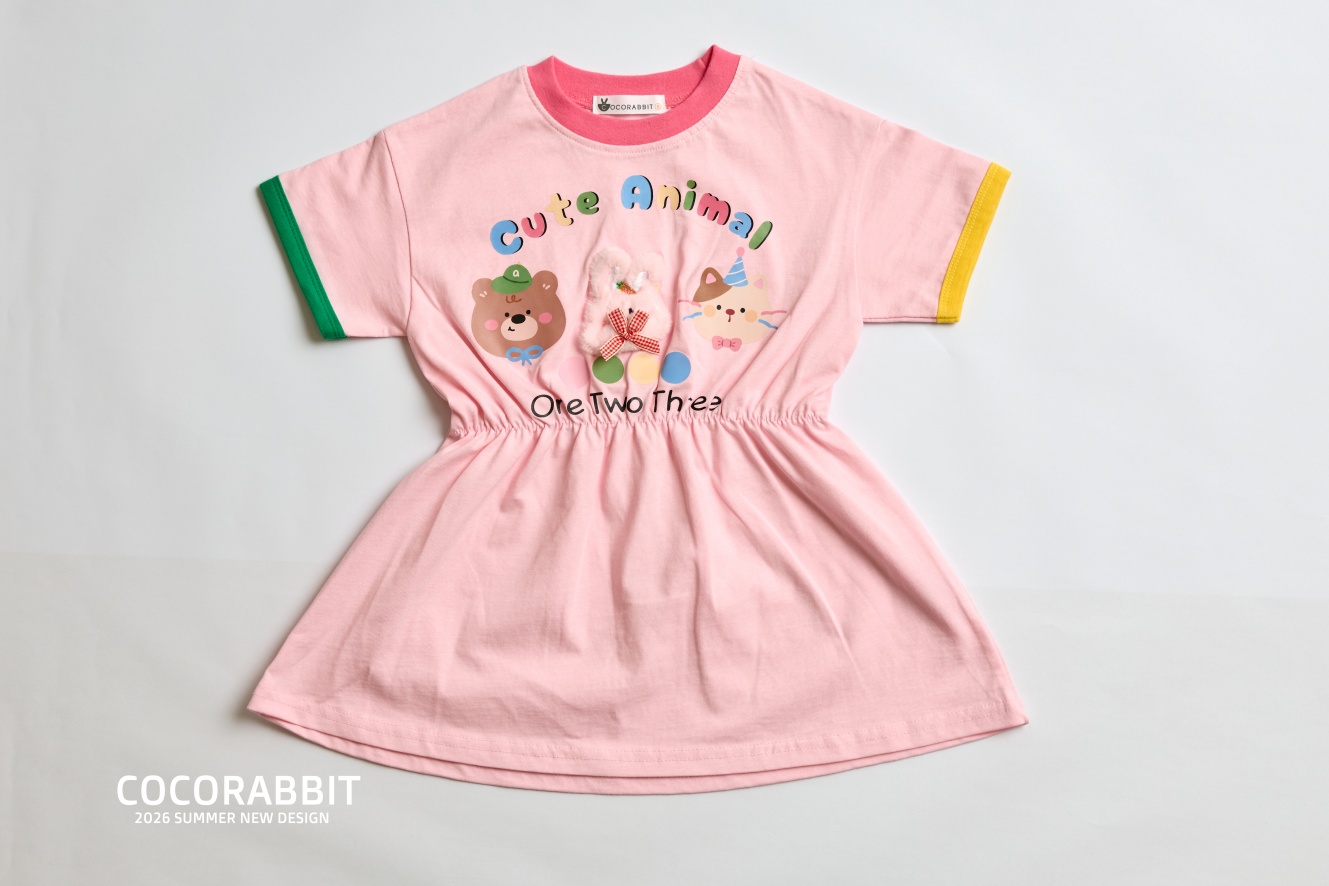 041360粉紅動物連身裙