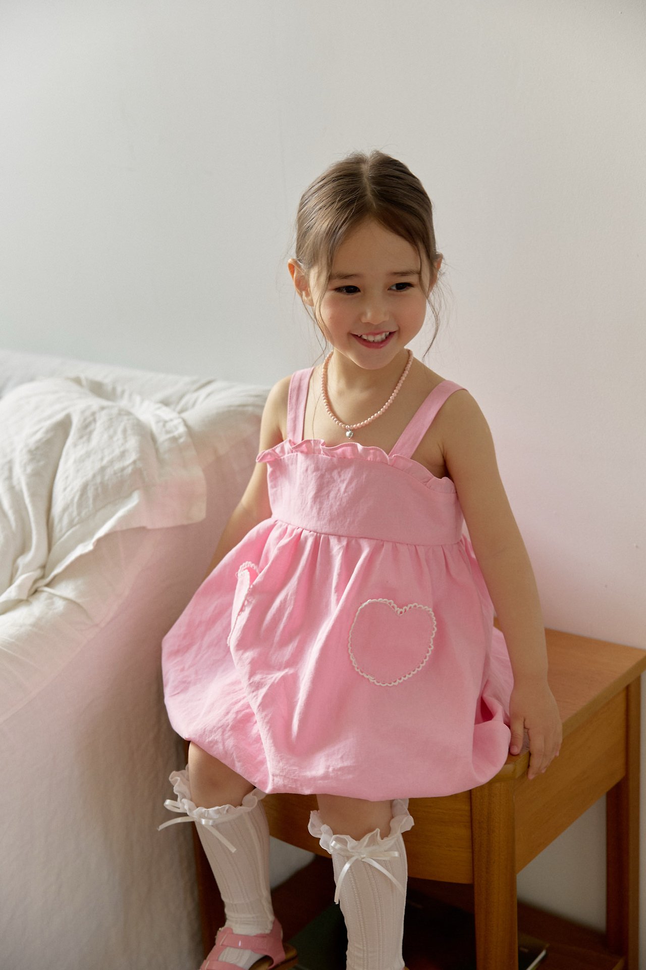 042240粉紅愛心背心裙