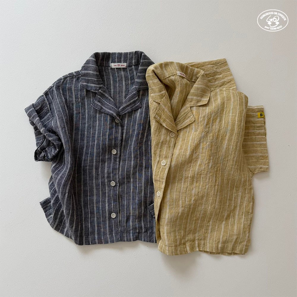 041613翻領直紋上衣(兩色)