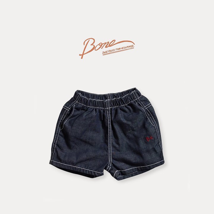 041738線條黑藍牛仔短褲