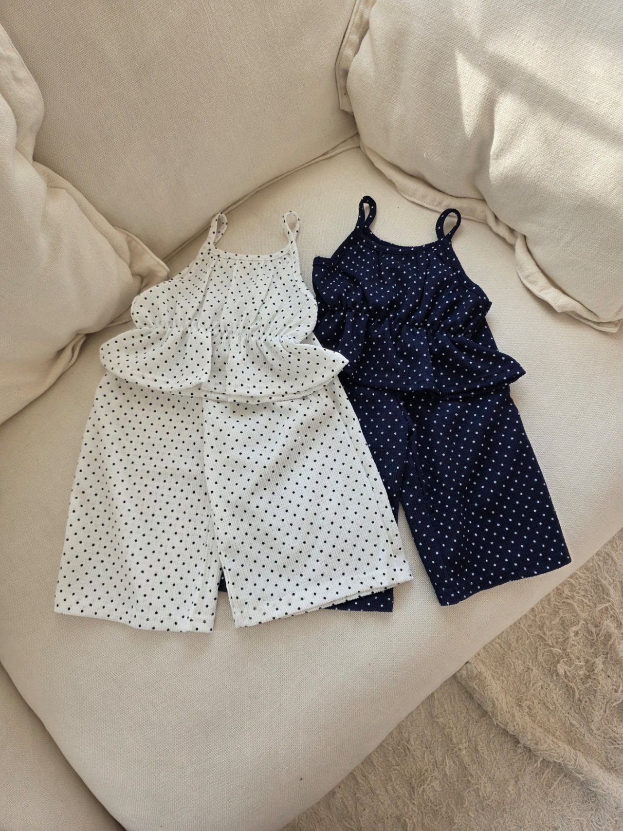 032607點點細肩套裝(兩色)