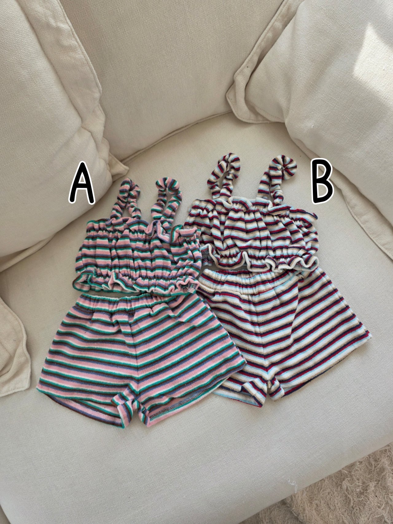 032627條紋背心套裝(兩色)