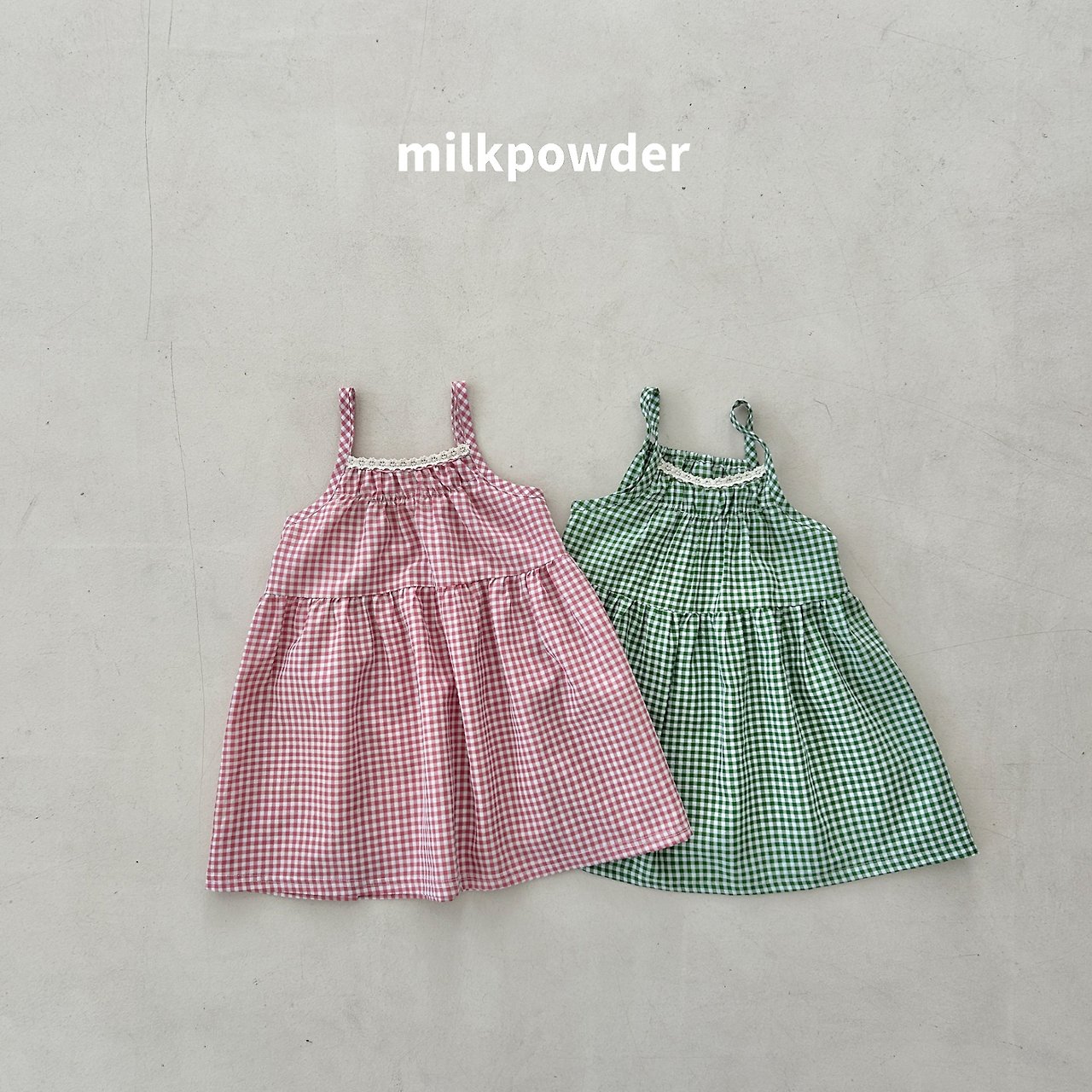 040908格子細肩連身裙(兩色)