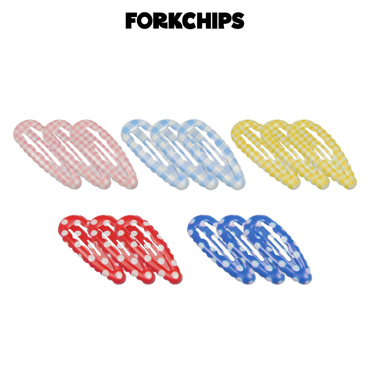 042061格子點點髮夾(五色)