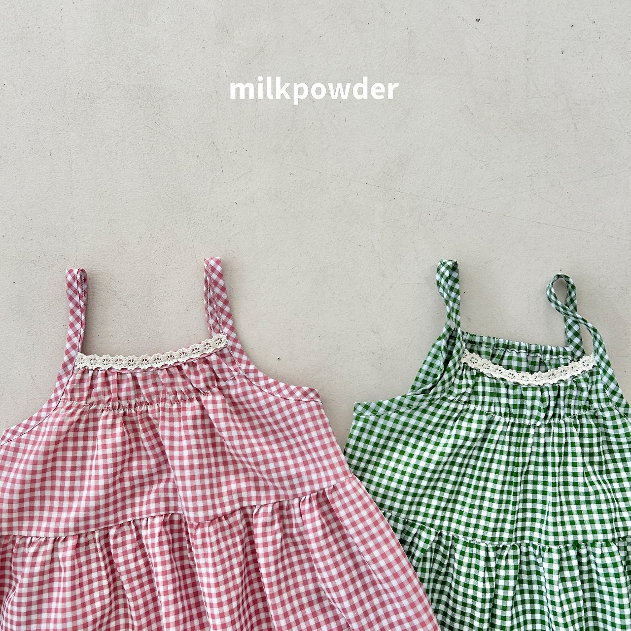 040908格子細肩連身裙(兩色)