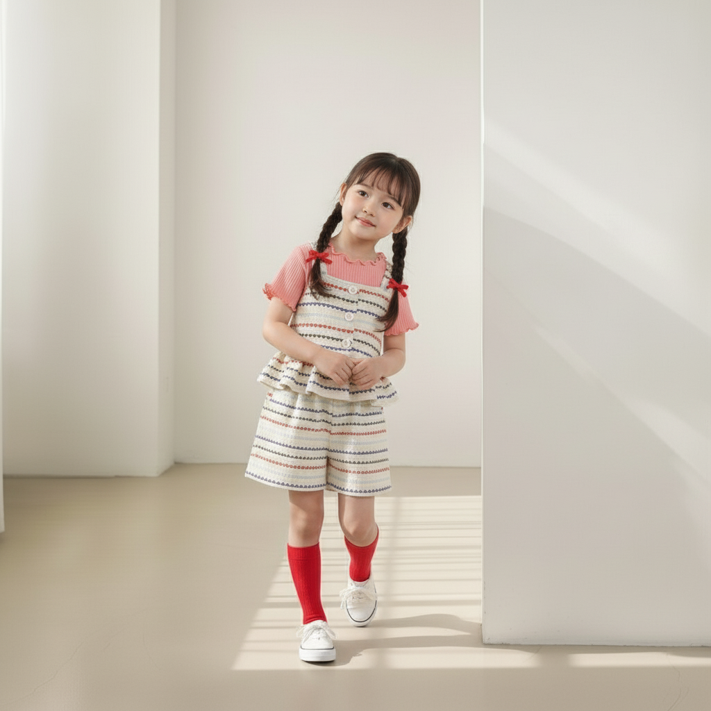042338親子條紋短褲