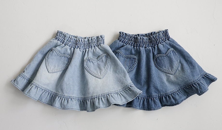 15516愛心牛仔裙(兩色)