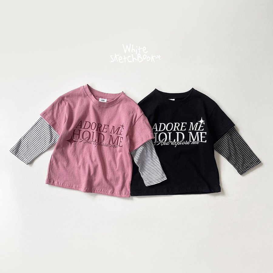 42911英文假兩件上衣(兩色)