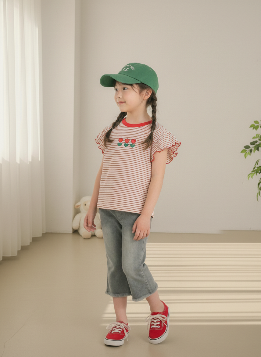 042309小花條紋上衣(兩色)