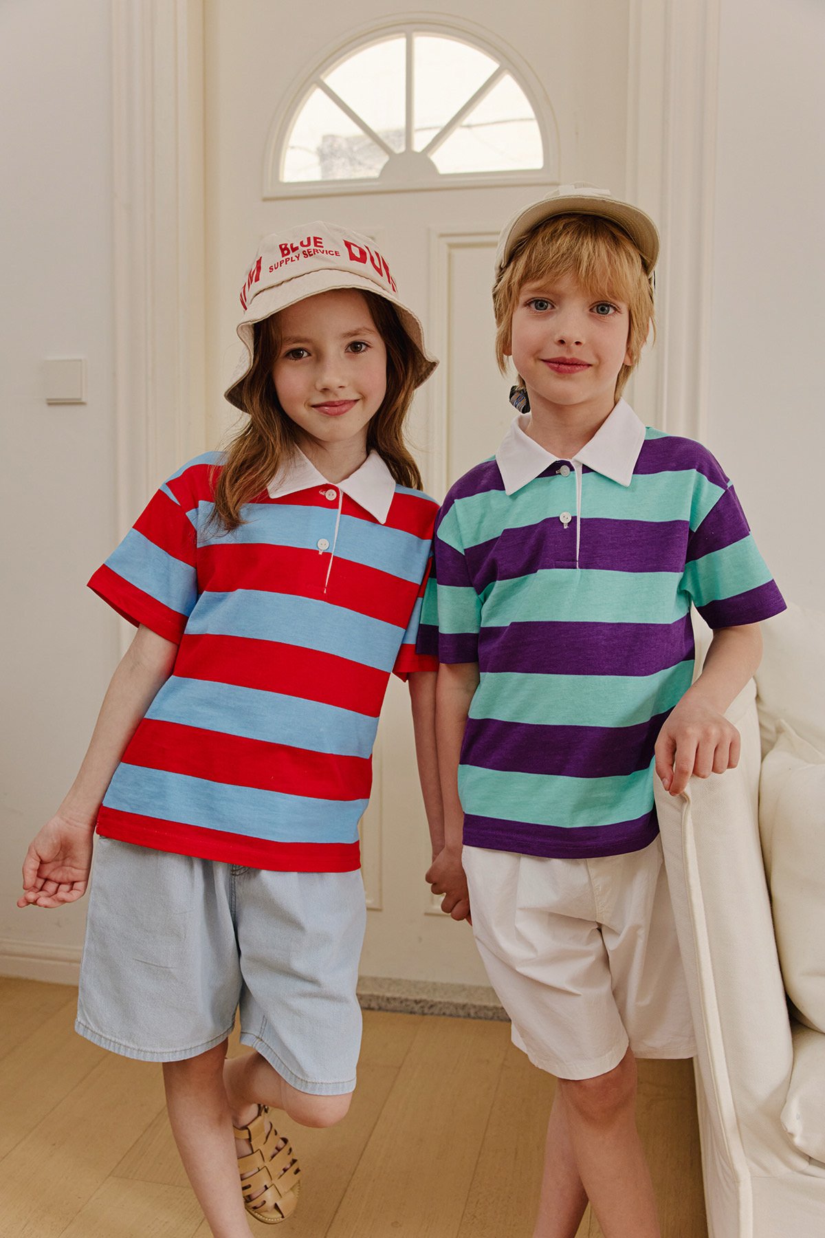 041113翻領條紋上衣(兩色)