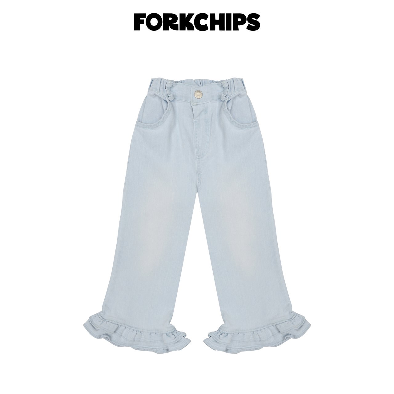 042053淺藍花邊牛仔褲