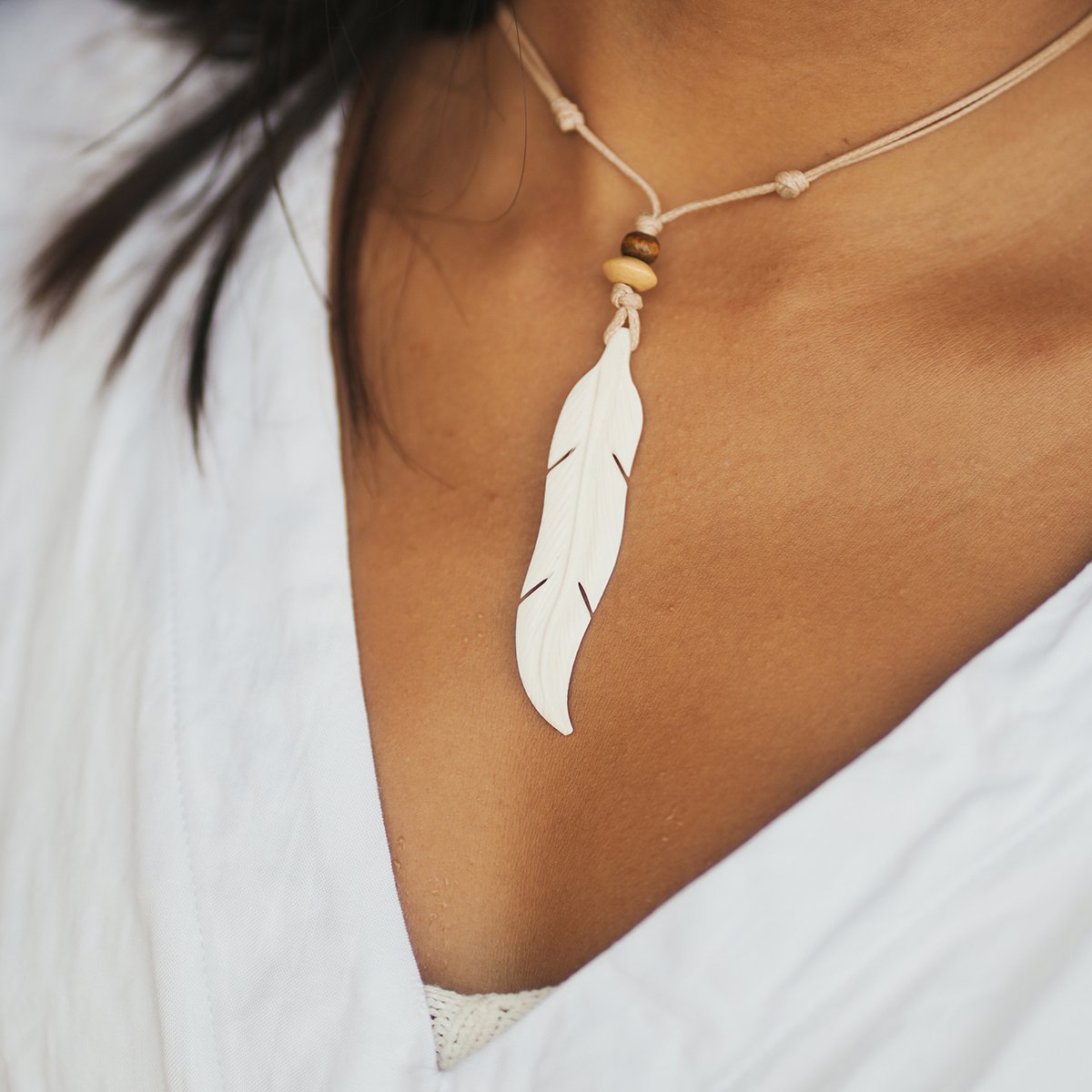 Oya Ocean 羽毛項鍊:自由之翼