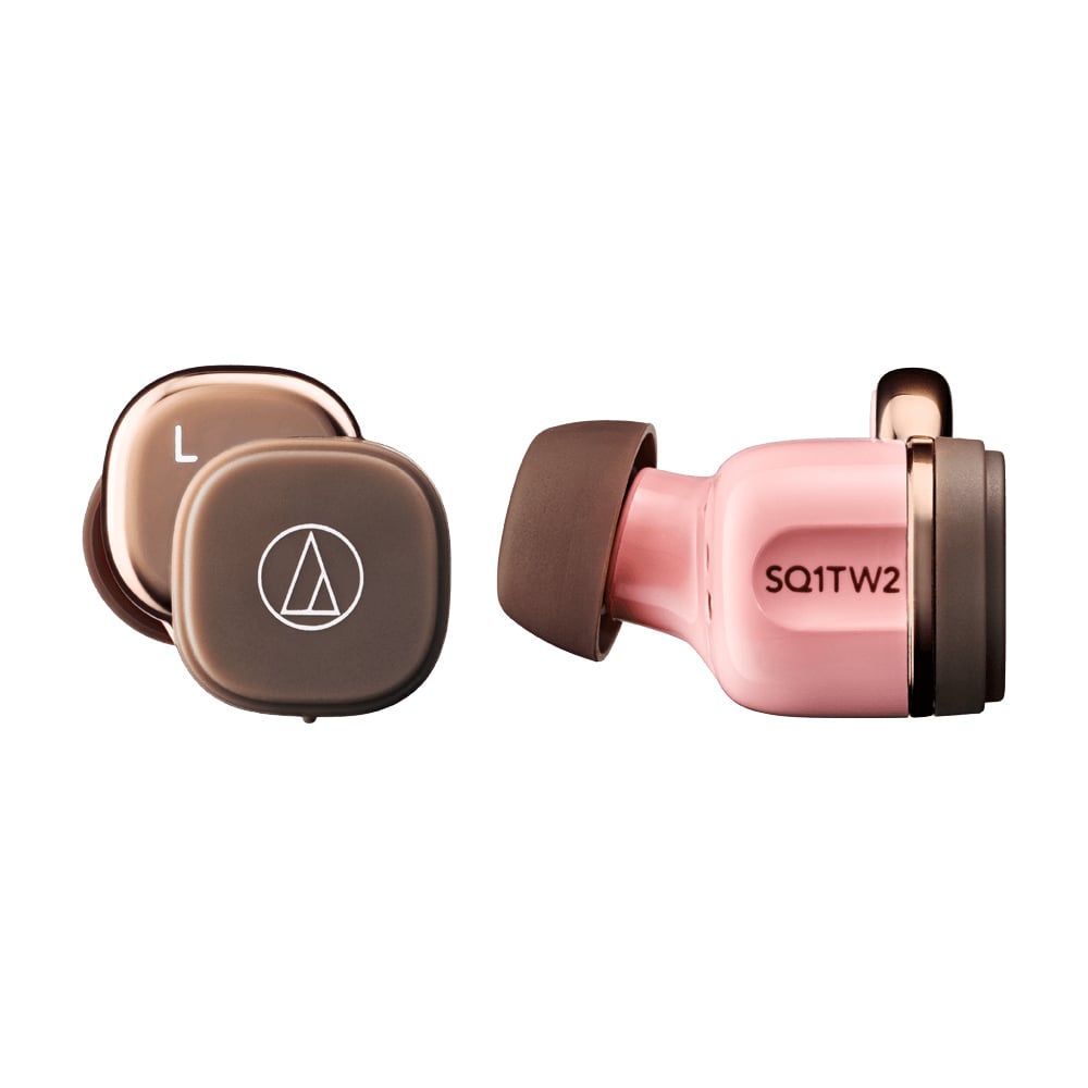 audio-technica 鐵三角｜ATH-SQ1TW2 真無線藍牙耳機-粉咖