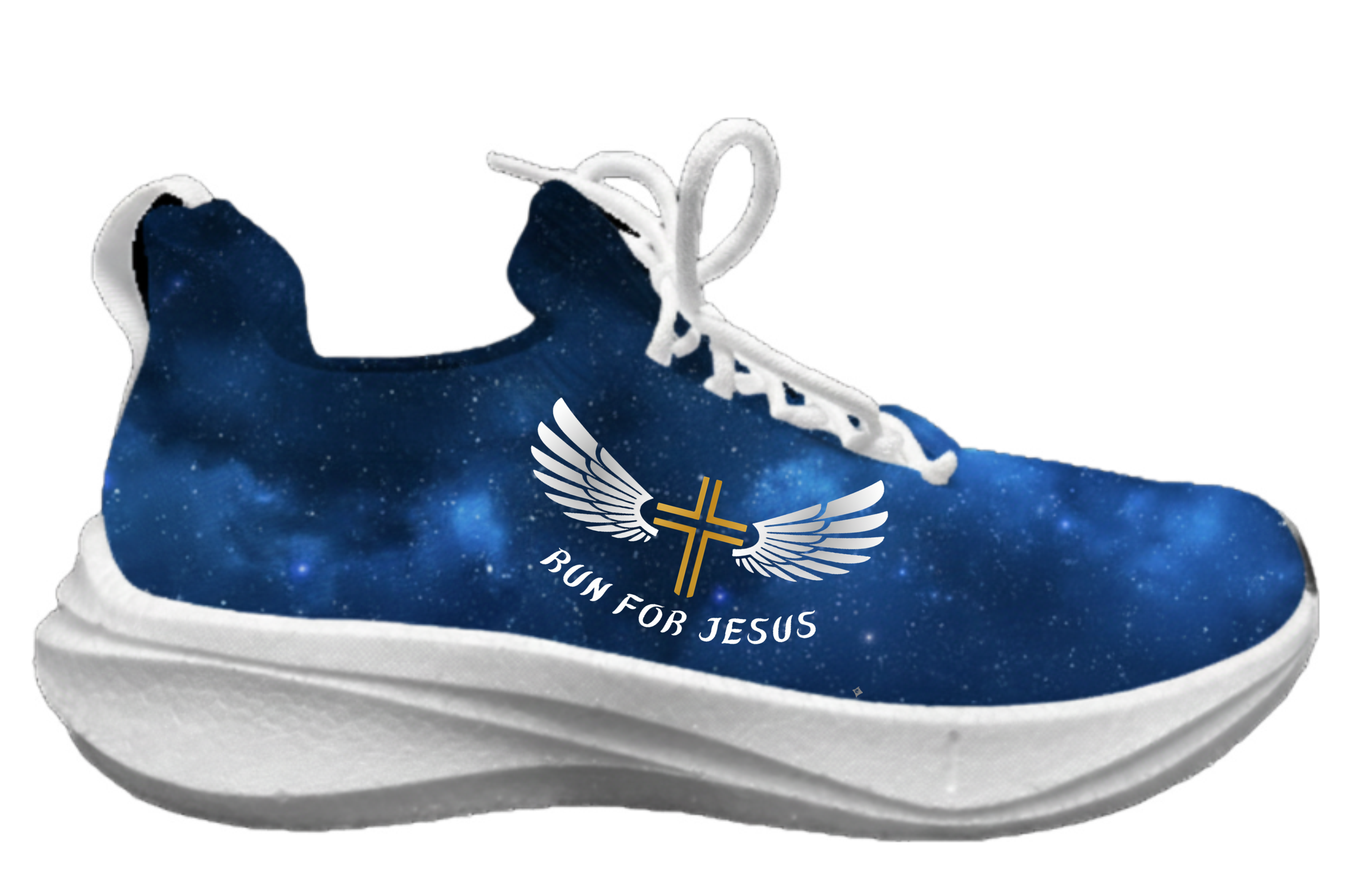 炫彩系列創意運動鞋-翼行恩典-Run for Jesus-藍