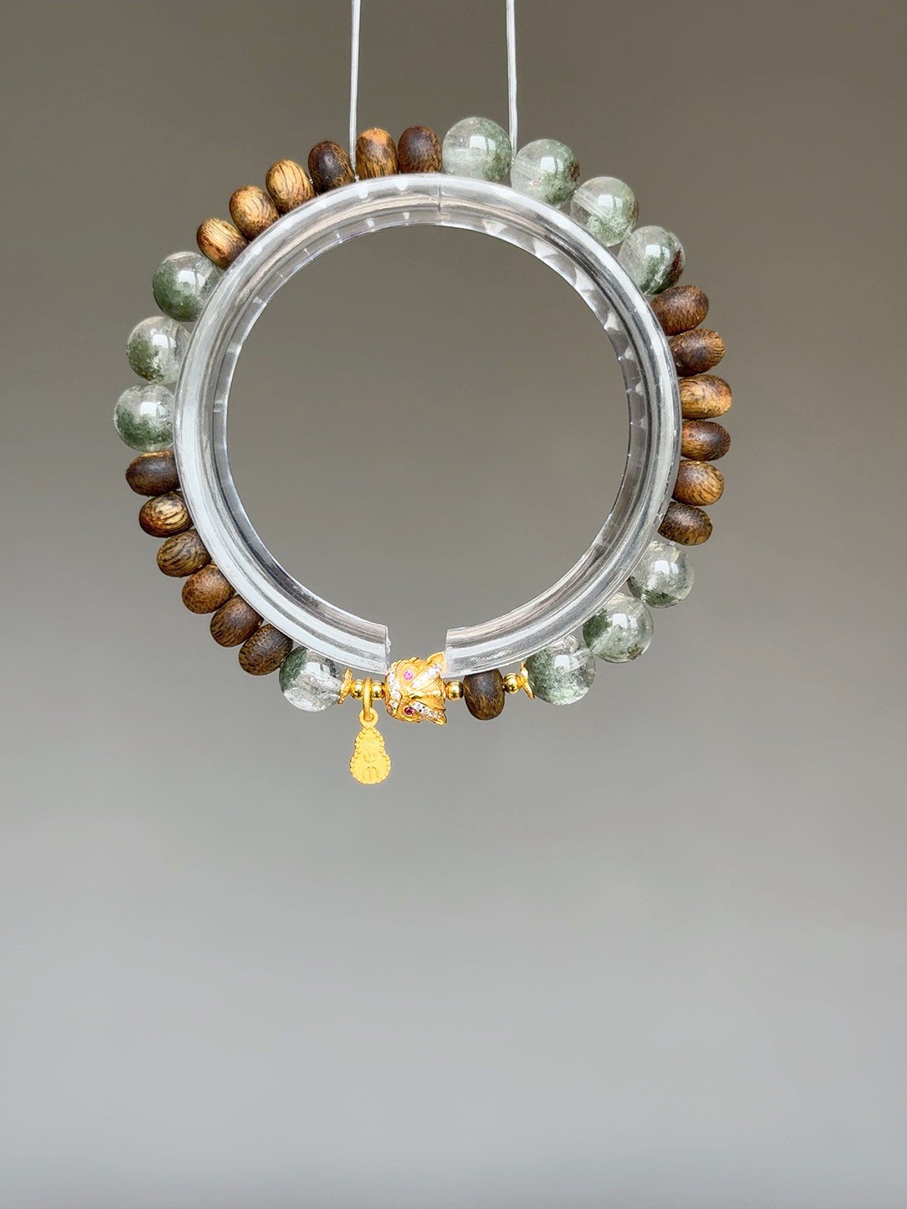 【正財霸主・鎮場破局】Rosa.G 御翠醒獅｜綠幽靈 𝘹 鶯歌綠沉香 𝘹 純銀醒獅 手鍊