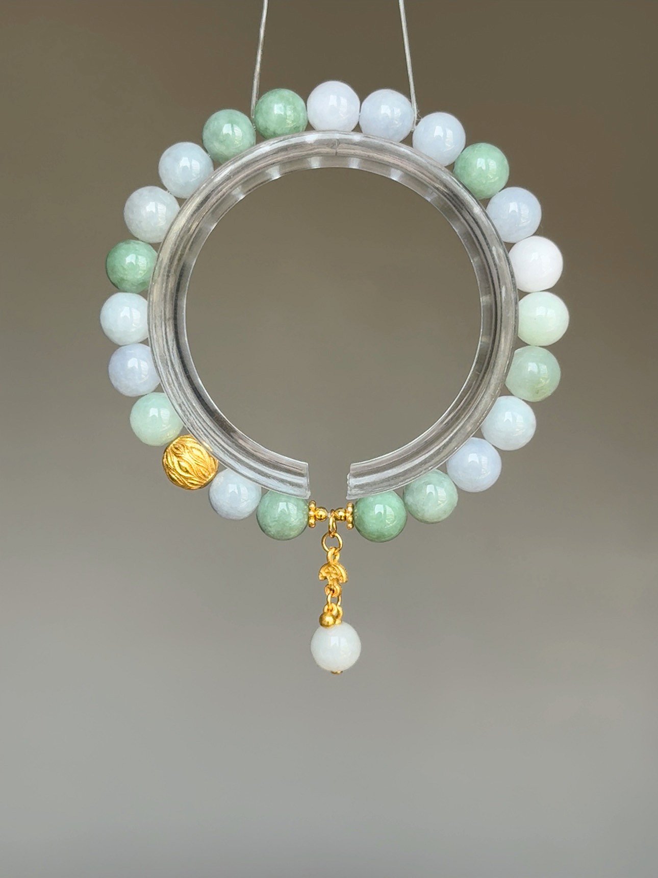 【三彩翡翠．貴人對焦】 Rosa.G 綠、紫、淡紫翡翠設計手鍊