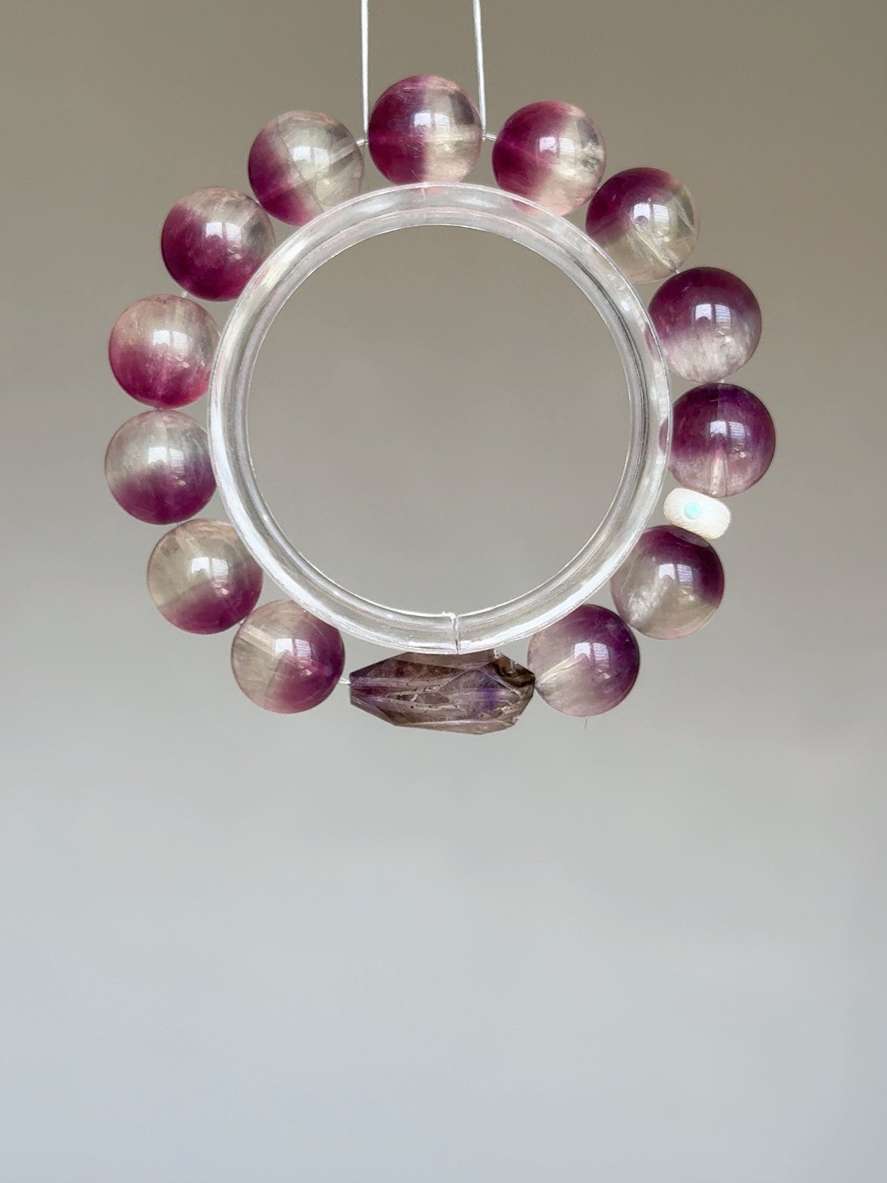 【彼岸覺醒．意識重整】 Rosa.G 半盆拉絲紫螢石 x 隨型彼岸花超七設計手鍊