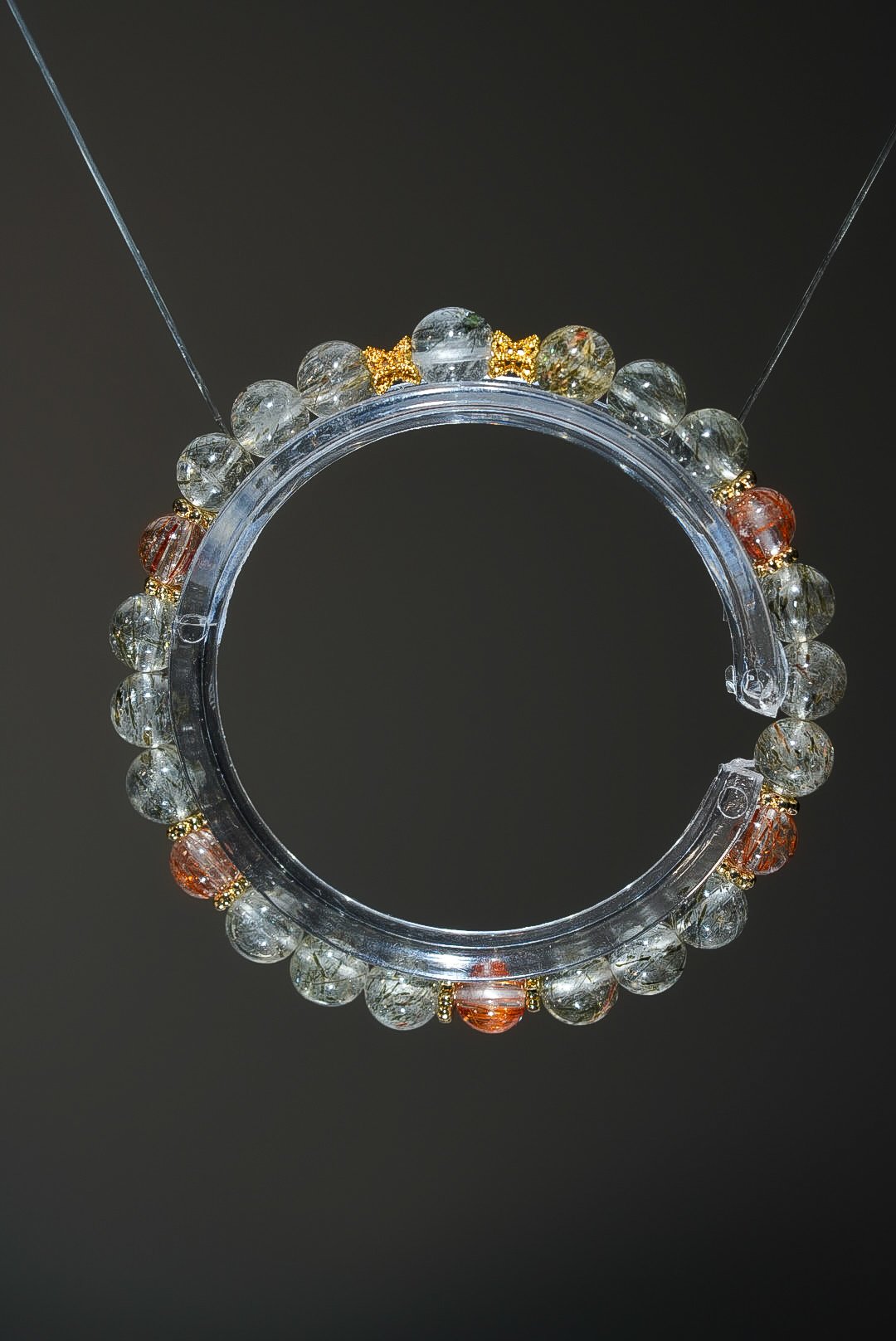 【星海綻放．豐盛對焦】 Rosa.G 海膽水晶 x 紅銅鈦 x 綠碧璽髮晶設計手鍊