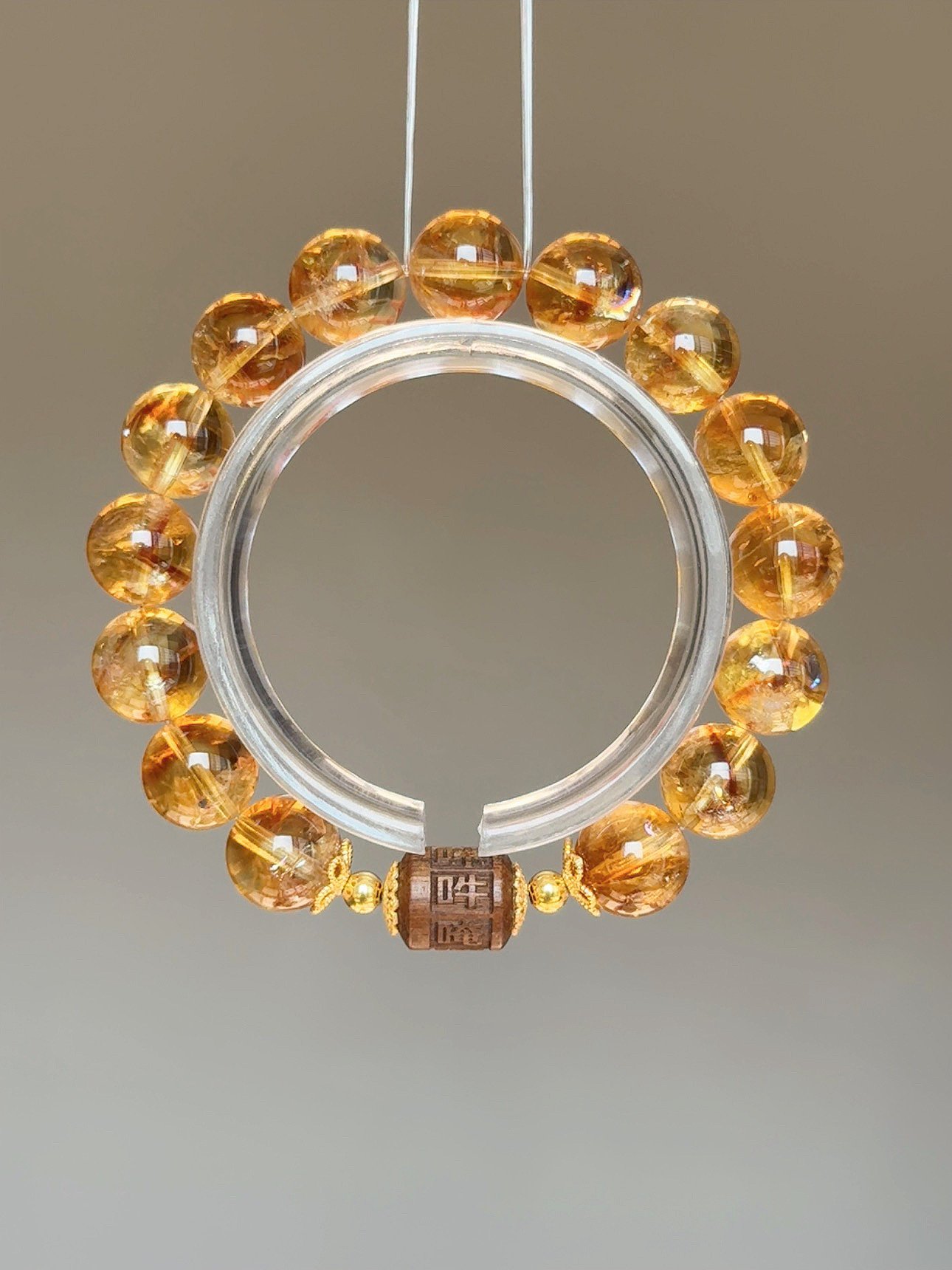 【鎏金梵音】濃郁黃水晶．沉香祝福