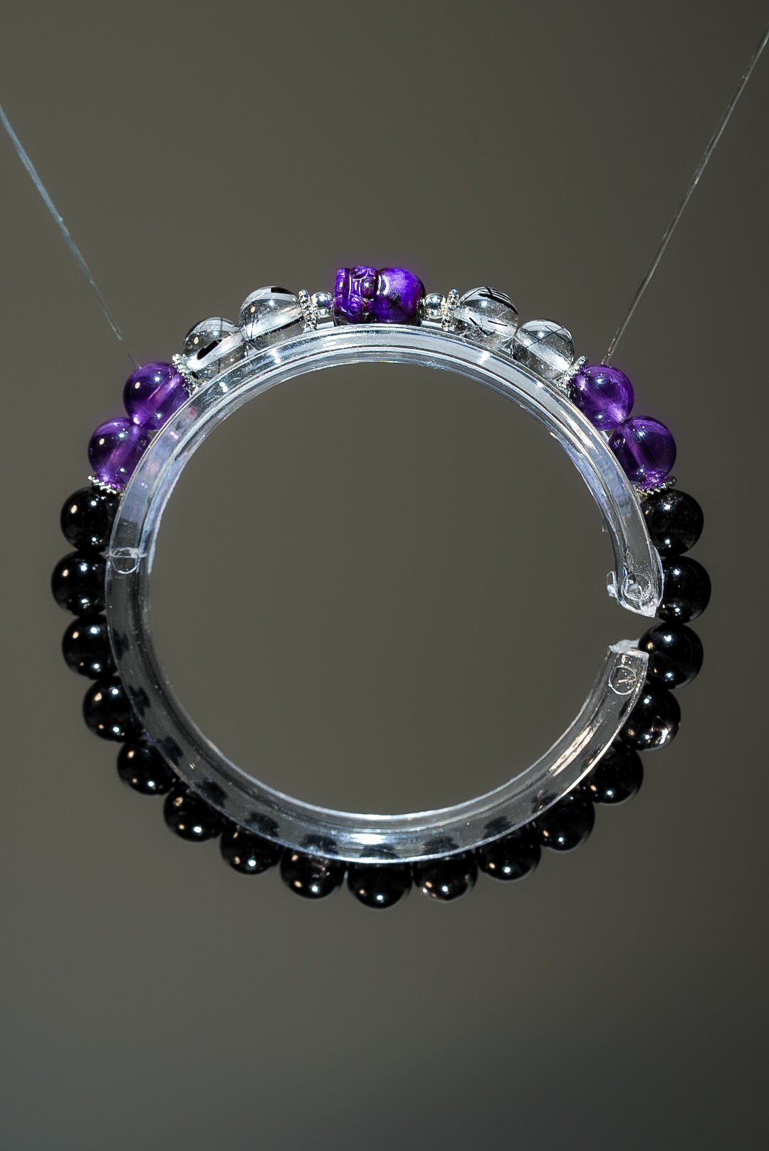 【紫金守護．權威轉化】 Rosa.G 舒俱萊貔貅 x 金運石 x 紫水晶 x 黑髮晶設計手鍊