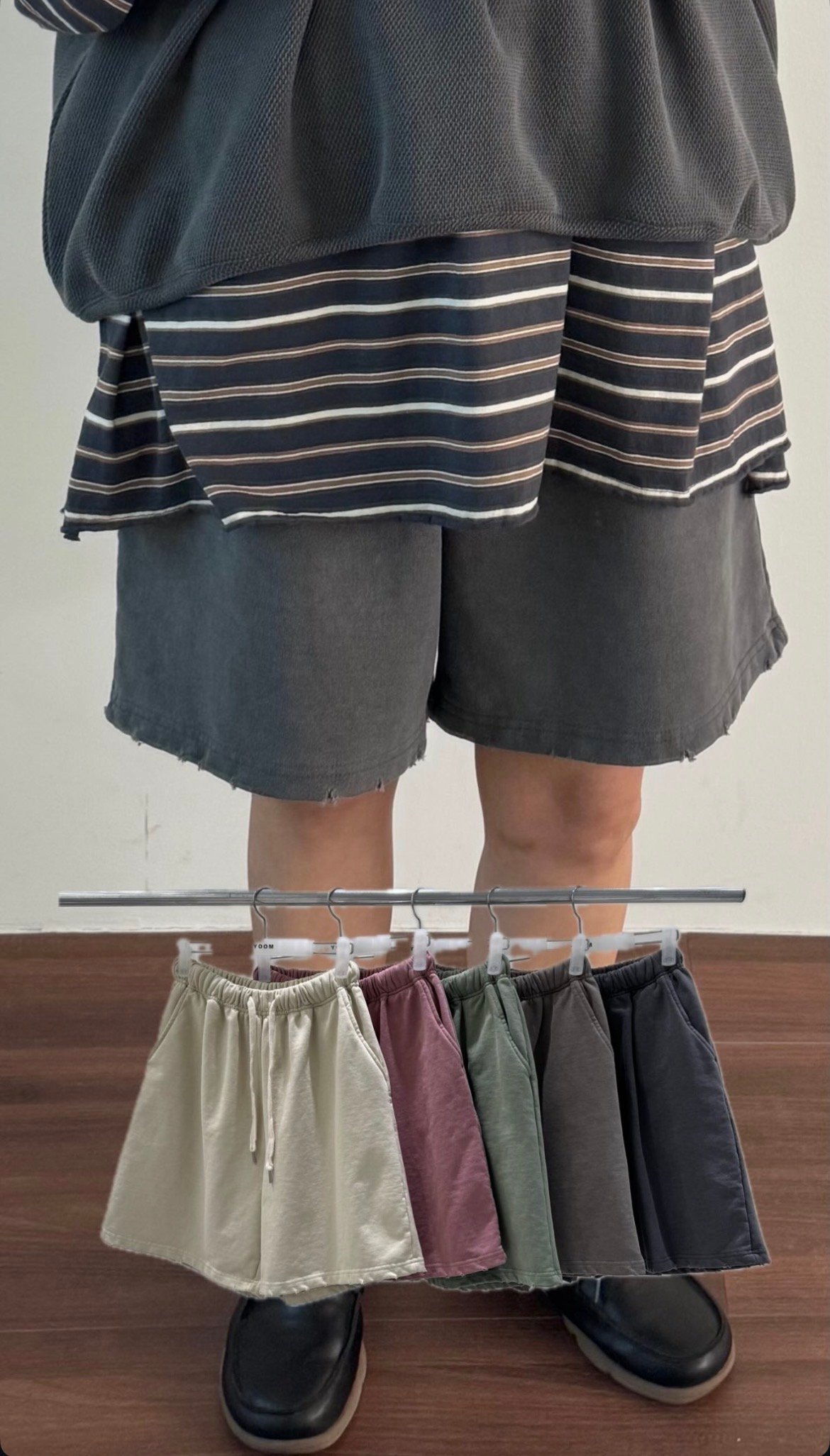 鬆緊腰水洗短褲 20608
