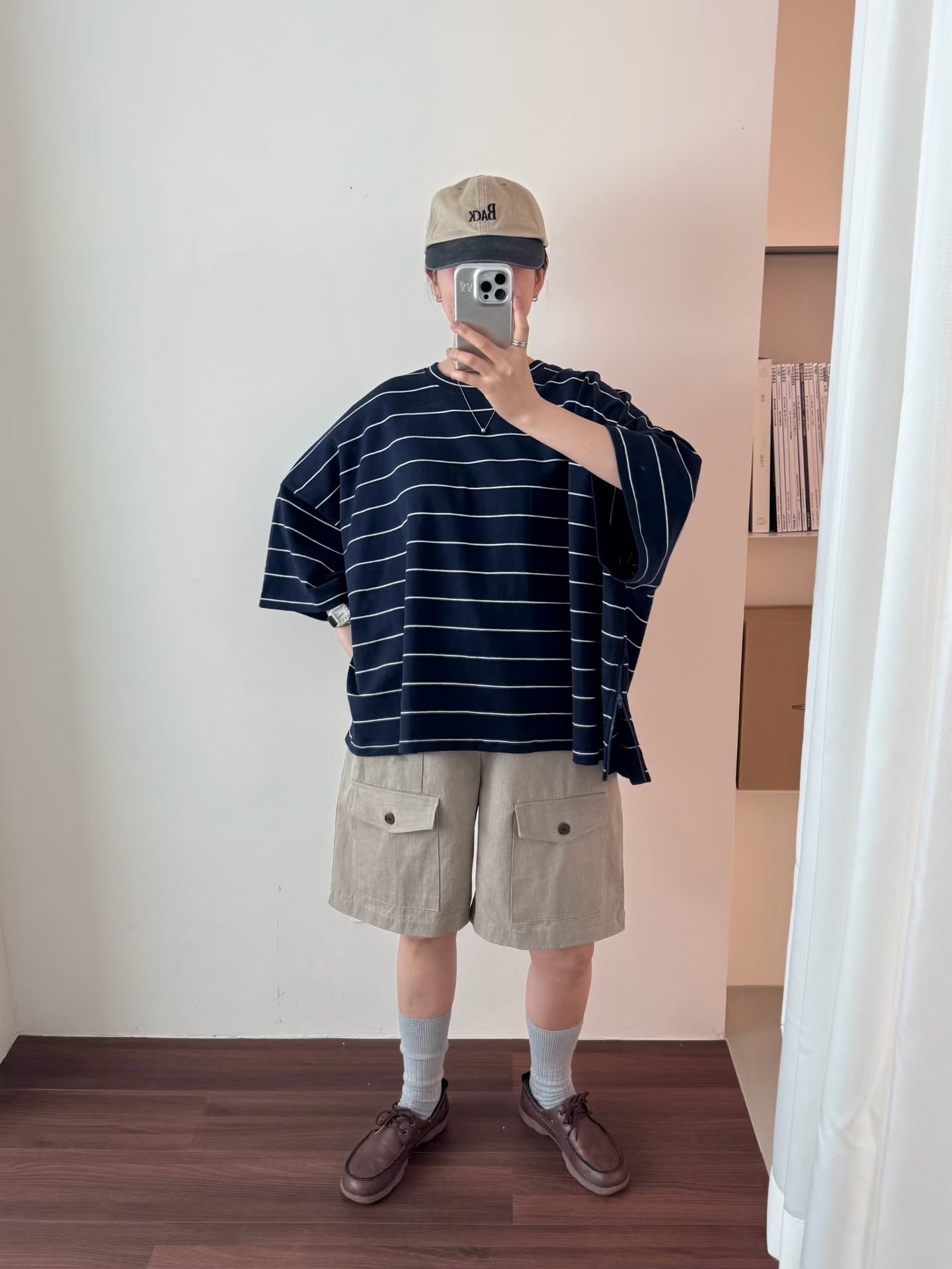 側拉鍊條紋上衣 26040904