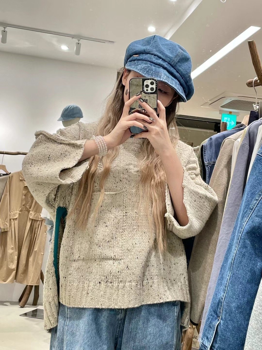 混色單口袋羊毛衣 KC112126