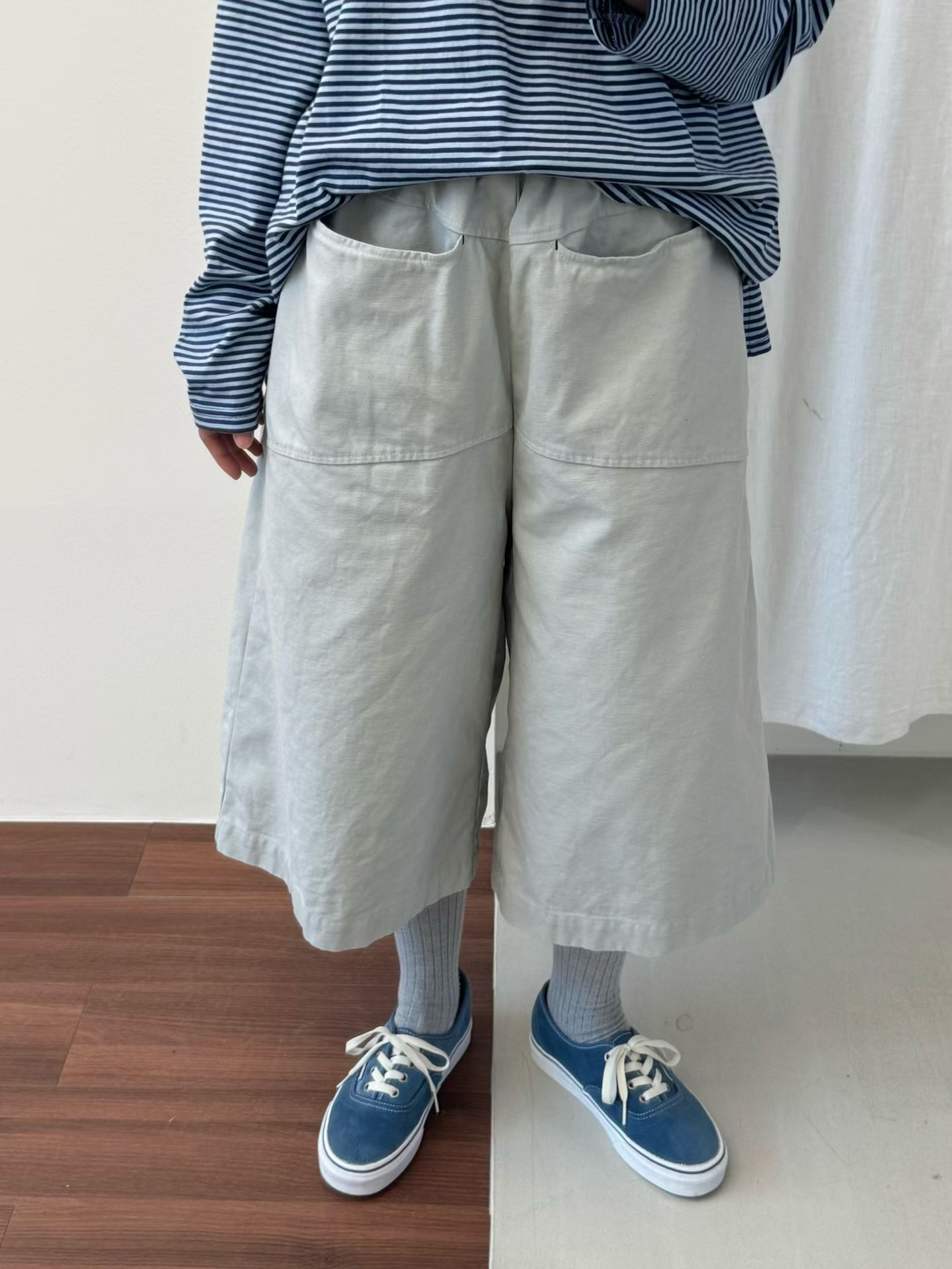 腰鬆緊寬鬆感七分褲 26012705