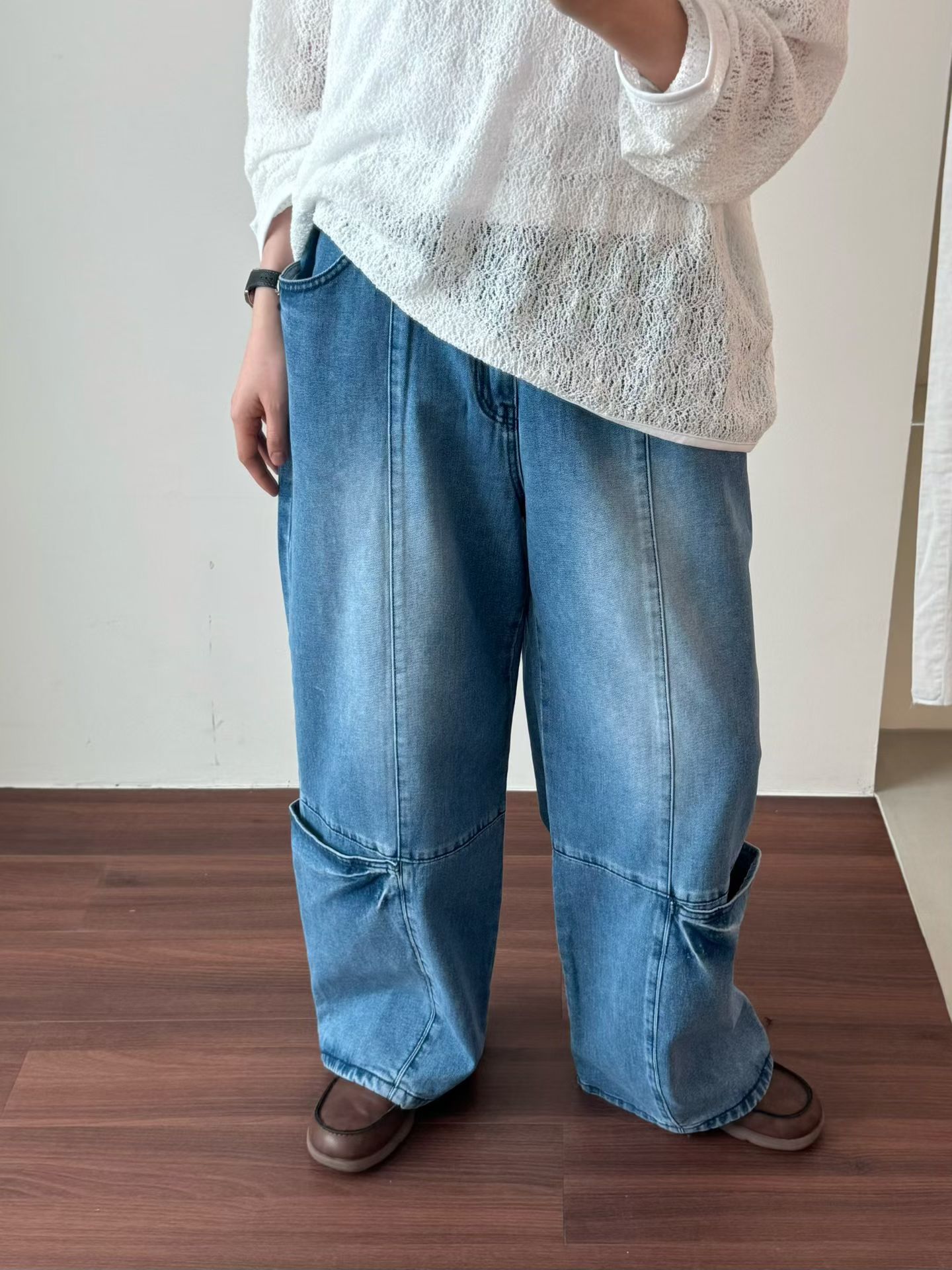 口袋設計款丹寧褲 2631319