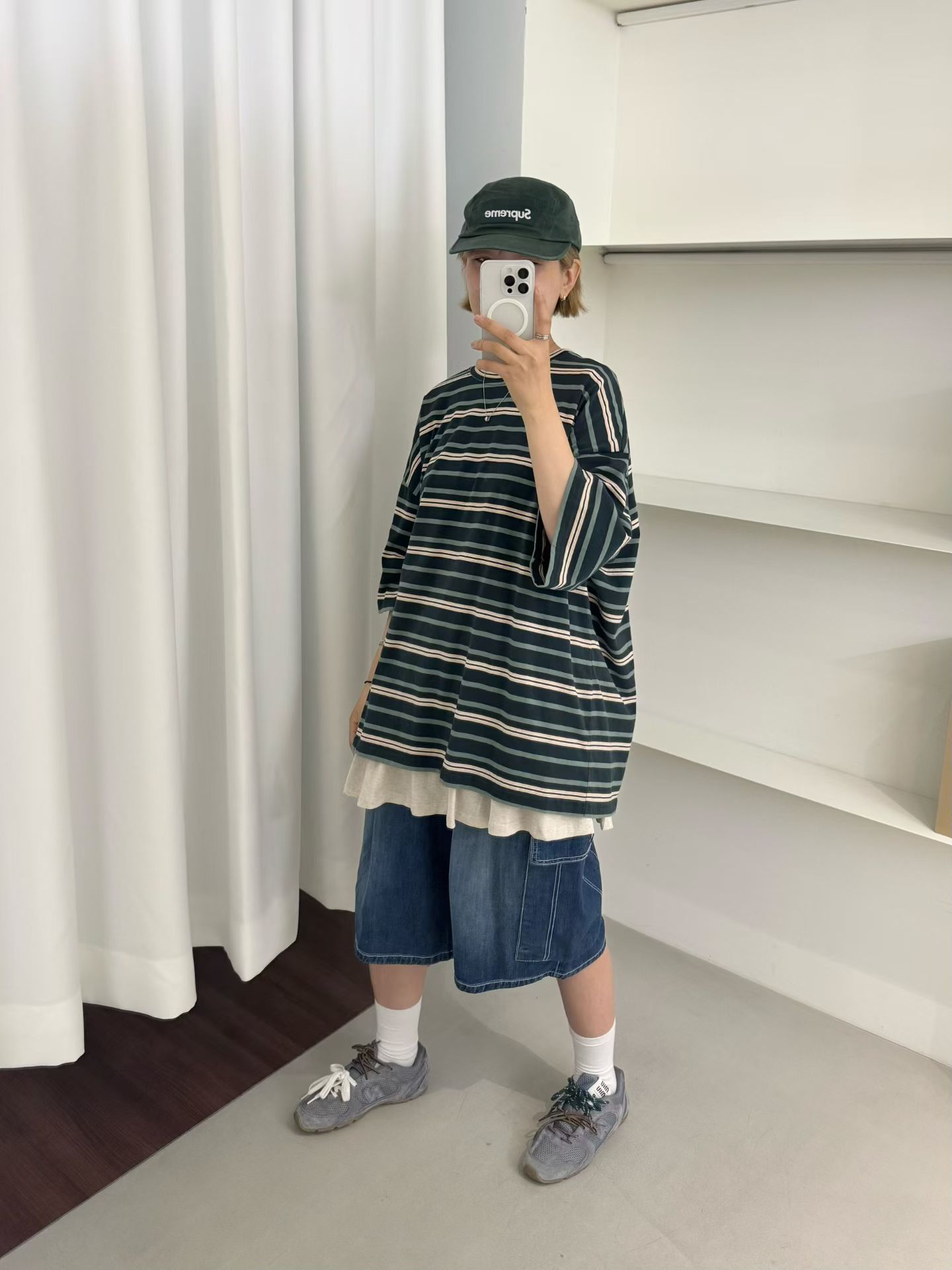 韓-配色條紋上衣 268189