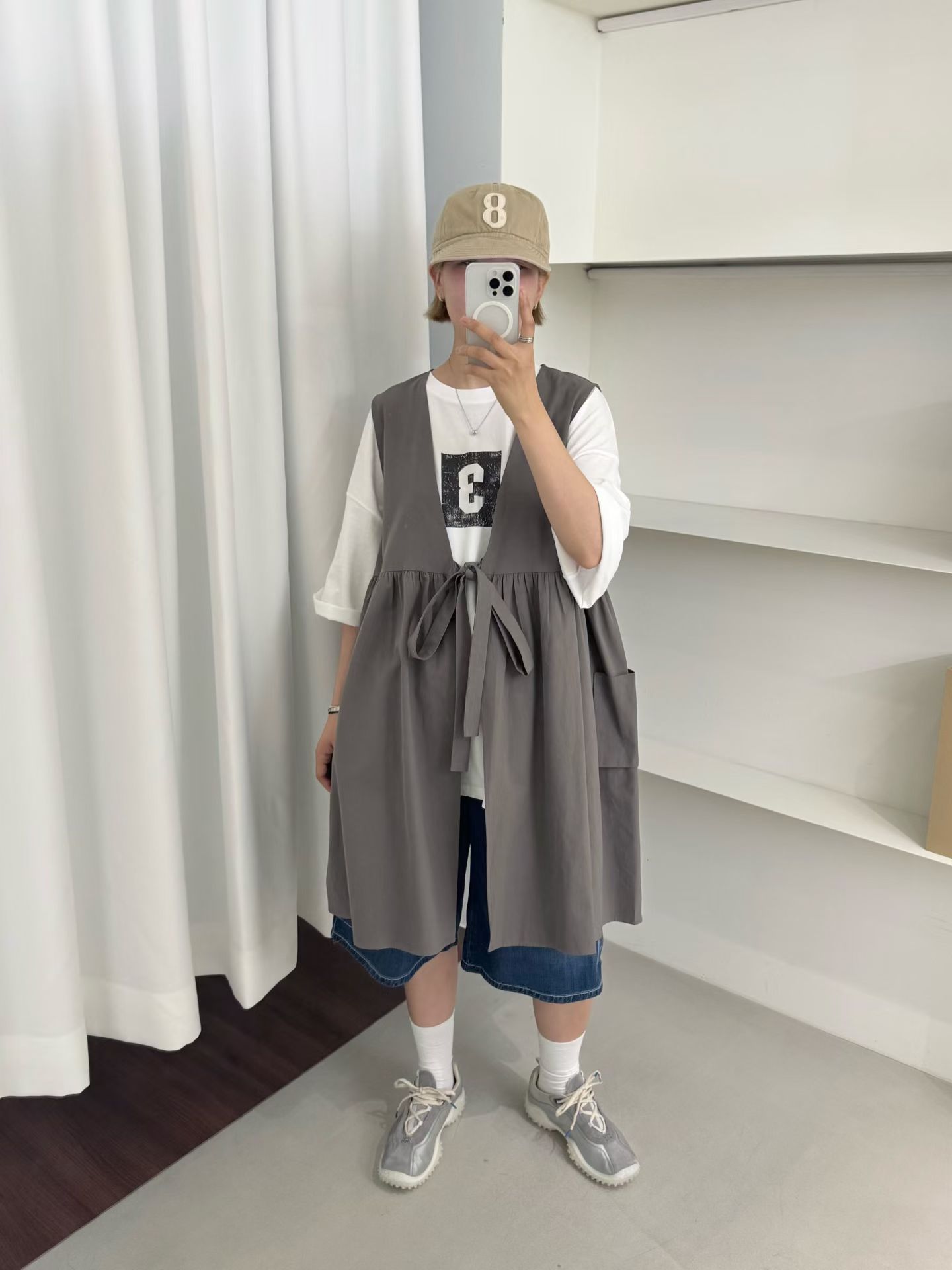 韓-V領綁帶口袋衫 2681812