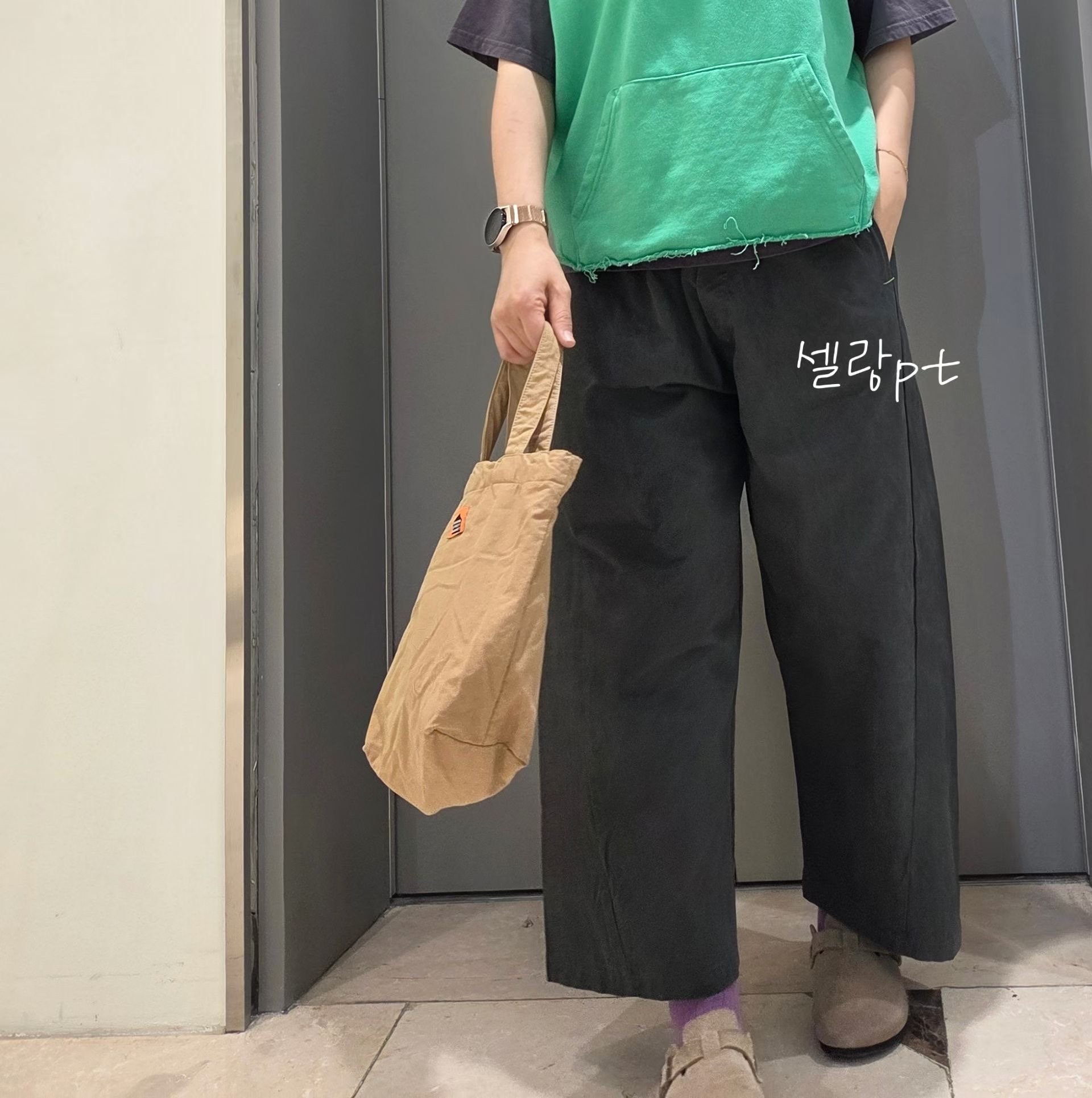 鬆緊腰水洗休閒褲 2631015